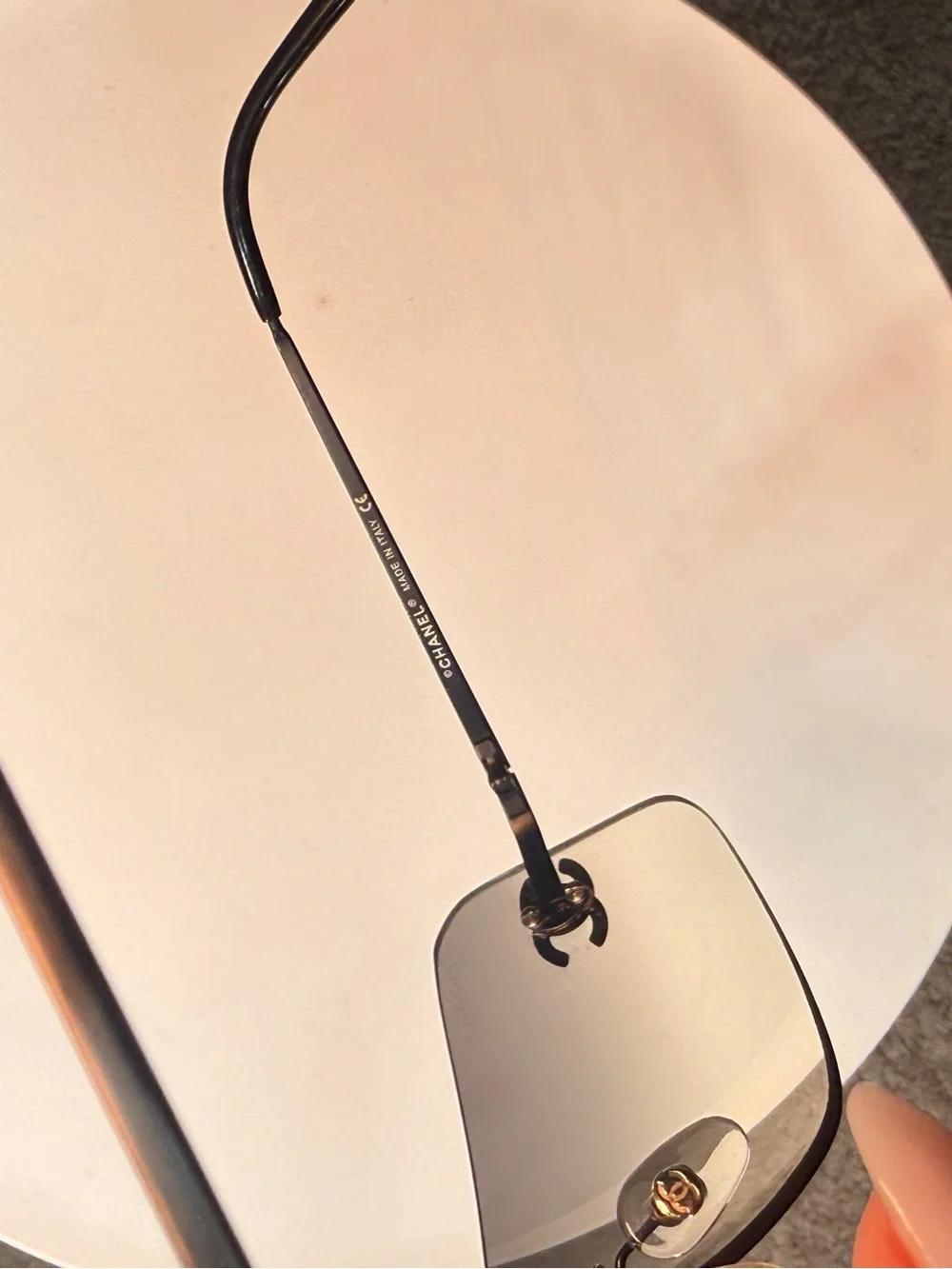 CHANEL Rimless Gradient Sunglasses - Black & Gray